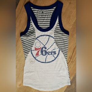 Adidas Philadelphia 76ers Striped Tank Top Small